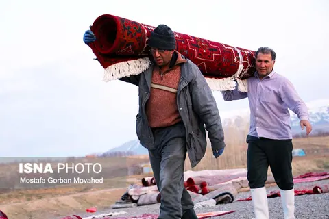گزارش تصویری از یک قالیشویی در آستانه سال جدید - اهر