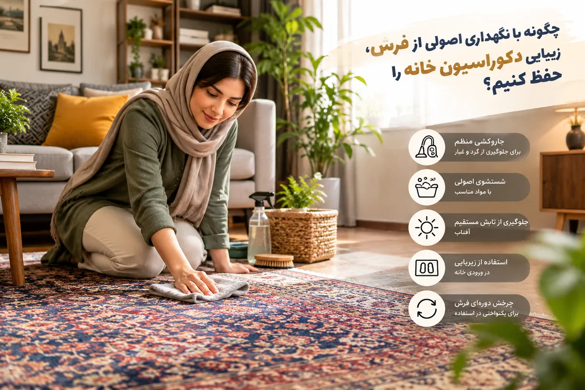 چگونه با نگهداری اصولی از فرش، زیبایی دکوراسیون خانه را حفظ کنیم؟